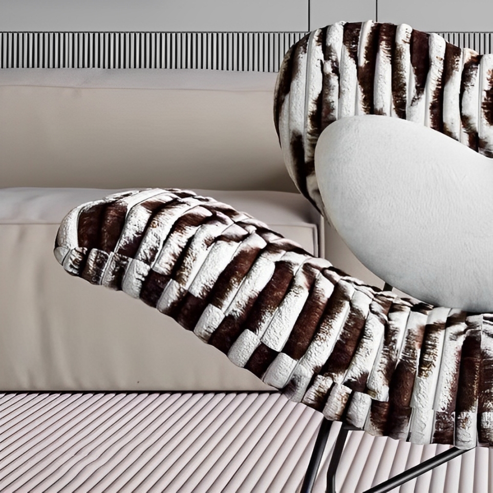 Ghế sofa thư giãn vải nhung lông thỏ hình trái tim FAD417 12