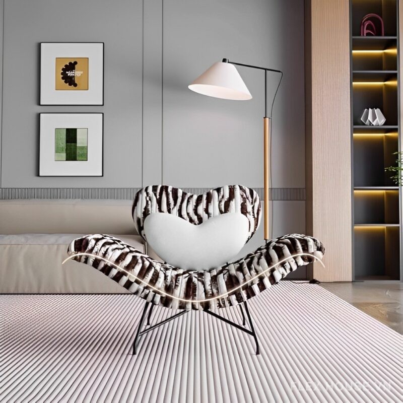 Ghế sofa thư giãn vải nhung lông thỏ hình trái tim FAD417 7