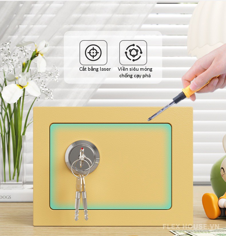 Két sắt nhỏ khóa chìa để bàn nhiều màu LYC395 13