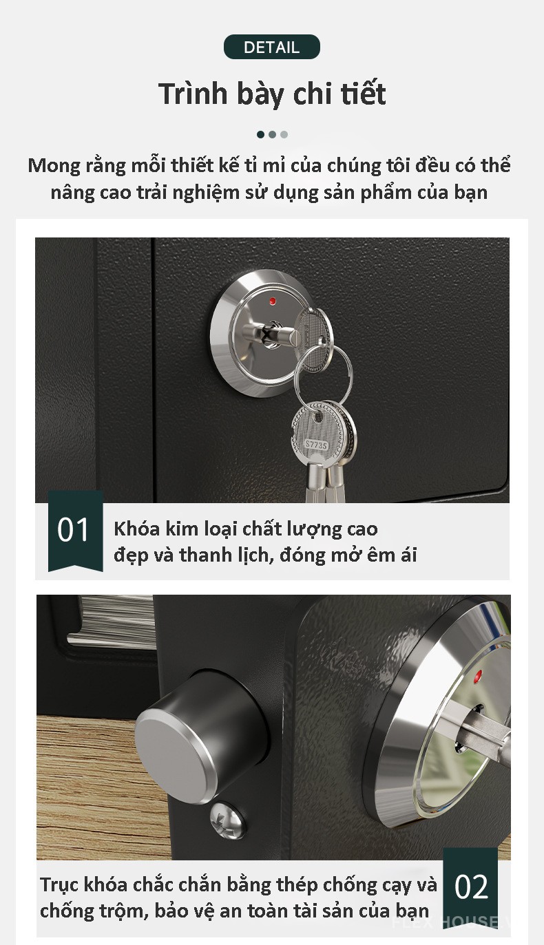 Két sắt nhỏ khóa chìa để bàn nhiều màu LYC395 17