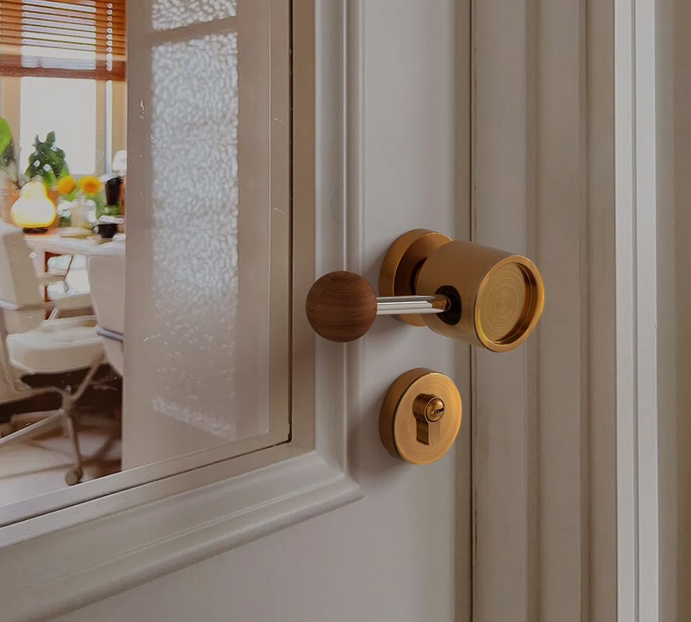 Khóa cửa hợp kim kẽm gỗ cổ điển BAG757 9