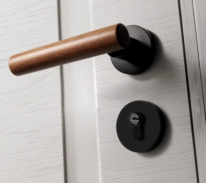 Khóa cửa tay gạt cổ điển bằng gỗ FB1264 6