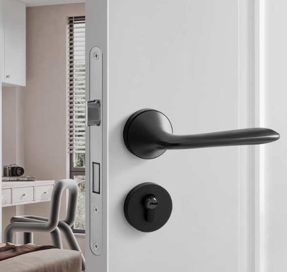 Khóa cửa phòng ngủ tay gạt hợp kim hiện đại FBA897 7