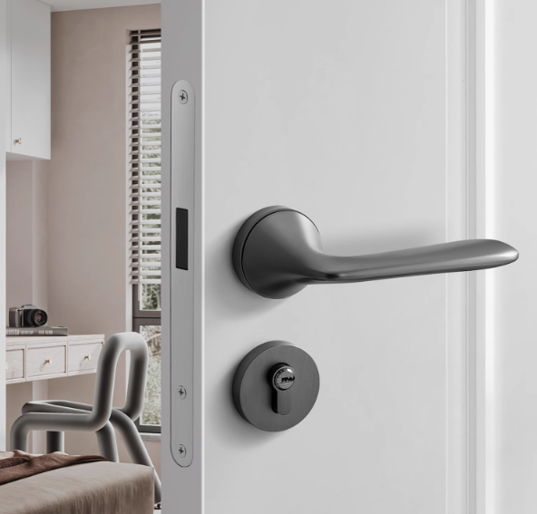 Khóa cửa phòng ngủ tay gạt hợp kim hiện đại FBA897 9