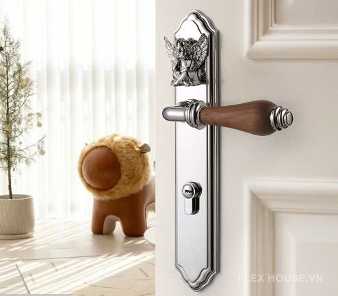 Khóa tay gạt hợp kim decor hình thiên thần BAG842 6