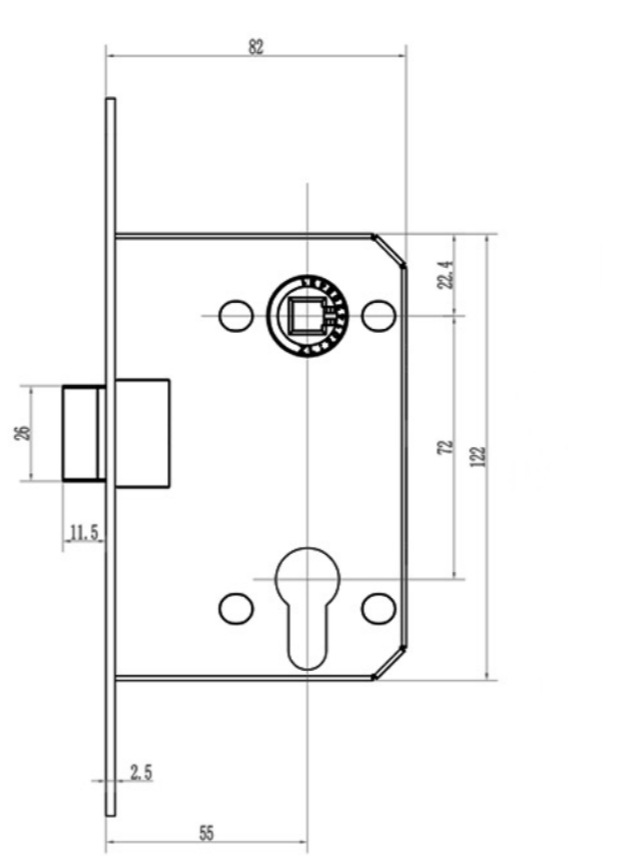 Khóa tay gạt phối gỗ và hợp kim kẽm tối giản BAG7255 11