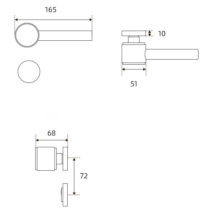 Khóa tay gạt phối gỗ và hợp kim kẽm tối giản BAG7255 10