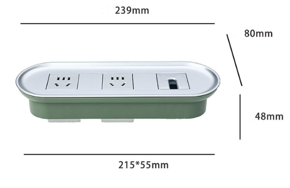 Ổ cắm âm decor bàn làm việc nhựa ABS cao cấp STM6002 6