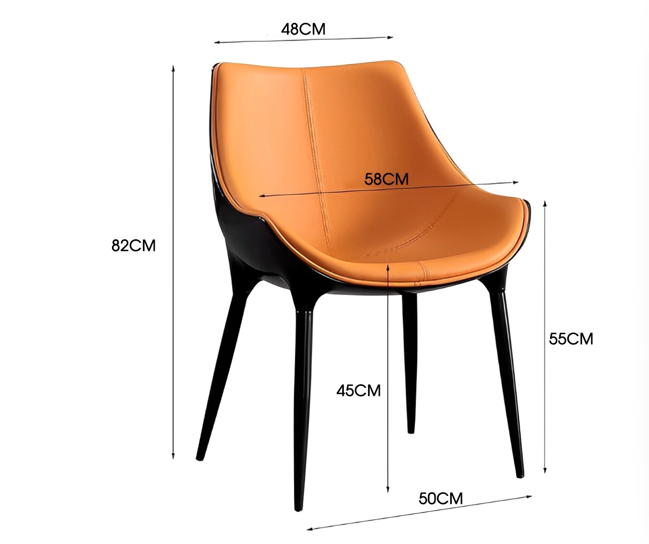 Ghế ăn gia đình đệm da tối giản kiểu Bắc Âu SHM665