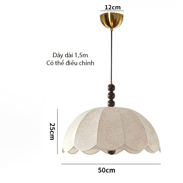 Đèn thả bằng vải cổ điển kiểu Pháp DG549 7