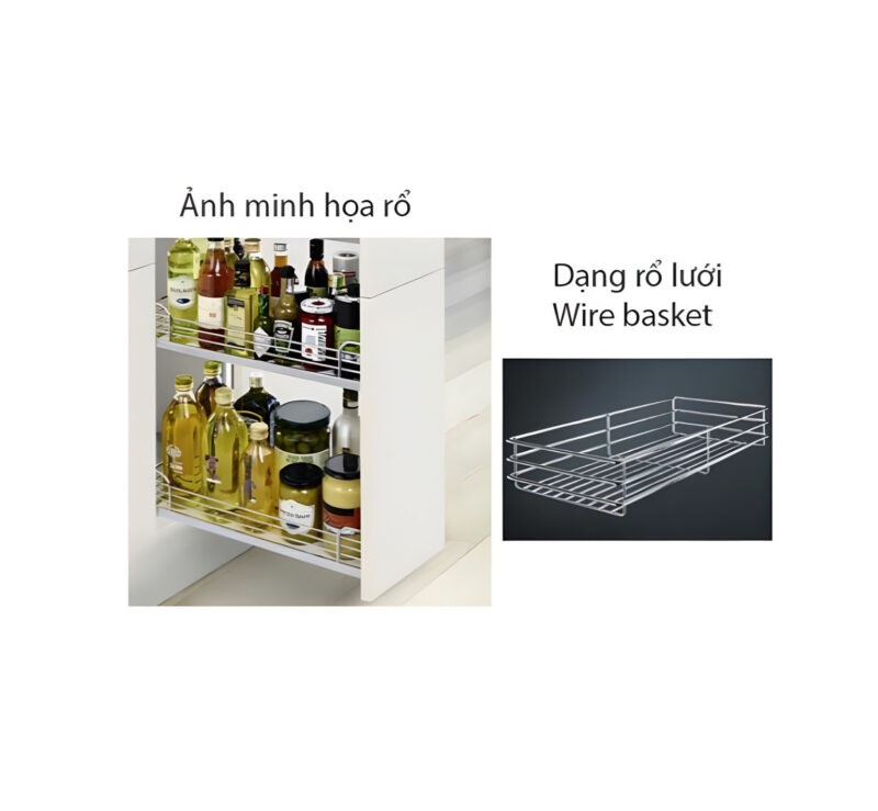 Rổ kéo 2 tầng dạng lưới 400mm Hafele 545.53.009 mở trái 1