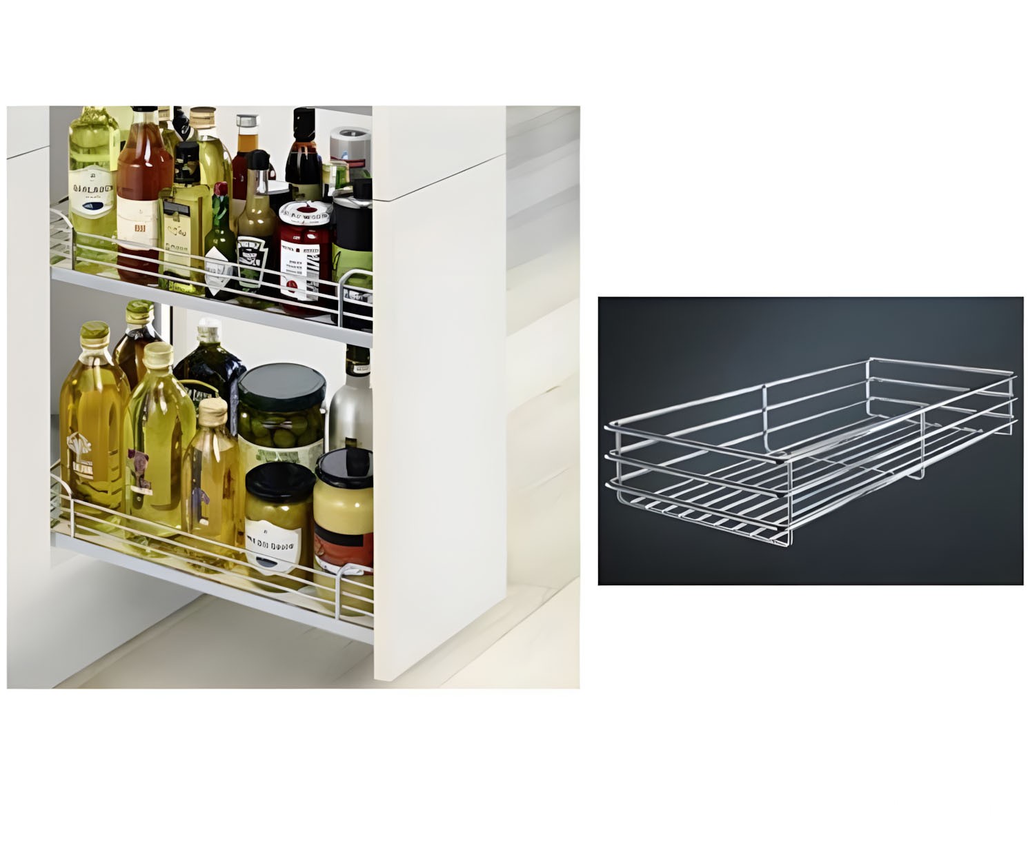 Rổ kéo 3 tầng dạng lưới 250mm Hafele 545.53.002 mở phải 3