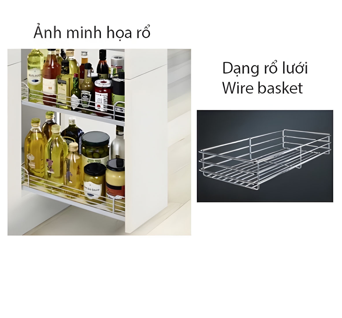 Rổ kéo 3 tầng dạng lưới 300mm Hafele 545.53.006 mở phải 3