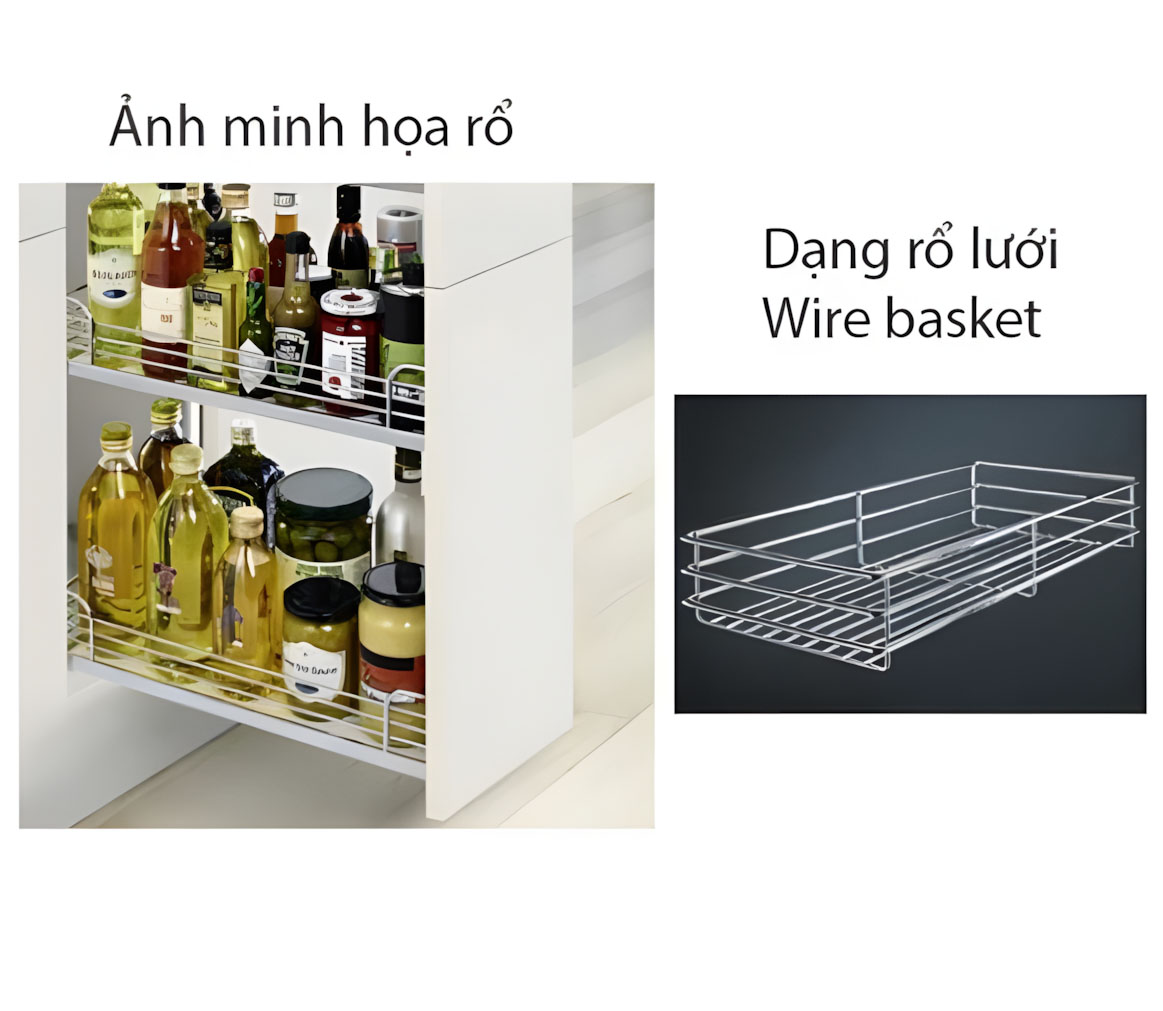 Rổ kéo 3 tầng dạng lưới 400mm Hafele 545.53.011 mở trái 3