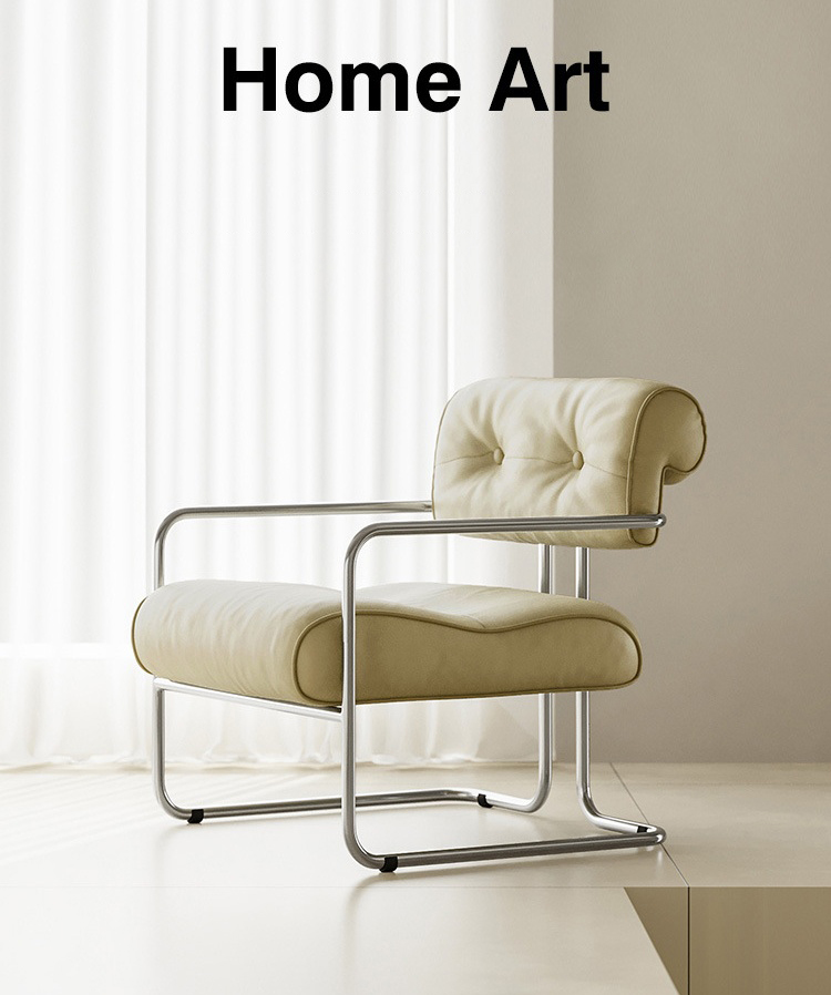 Sofa đơn bọc da khung inox kiểu Ý cho phòng khách SAB182 6