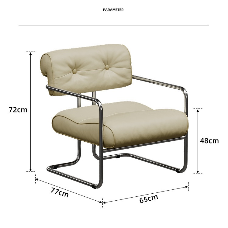Sofa đơn bọc da khung inox kiểu Ý cho phòng khách SAB182 13
