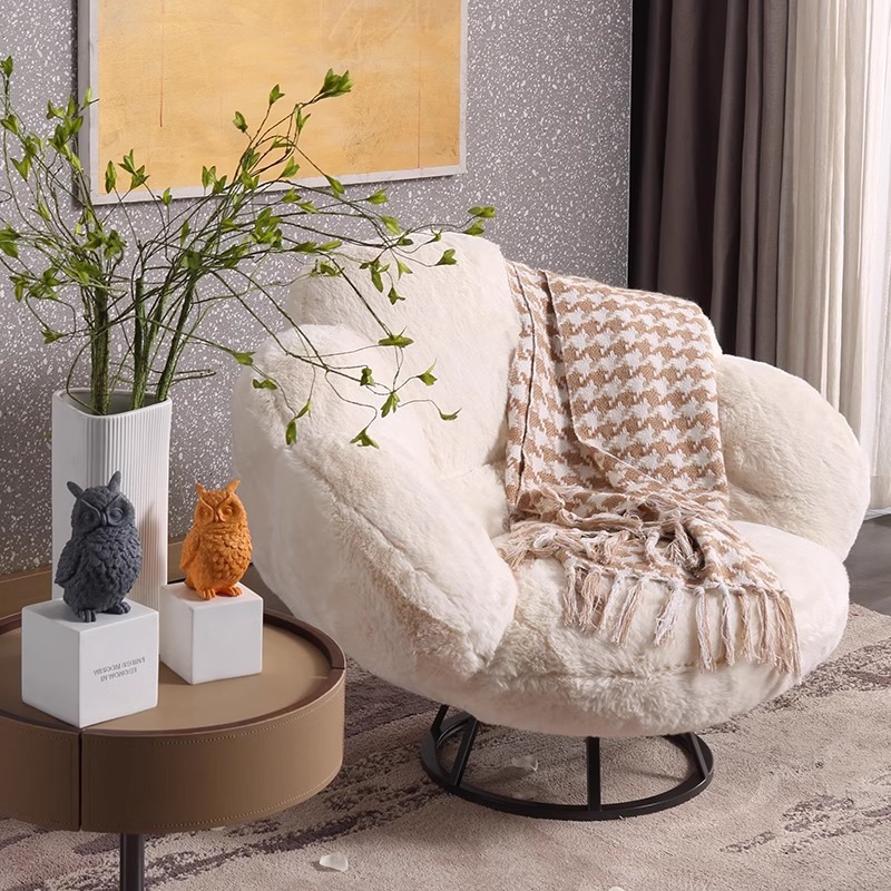 Armchair chân gấu lông mềm decor không gian FAD951 8