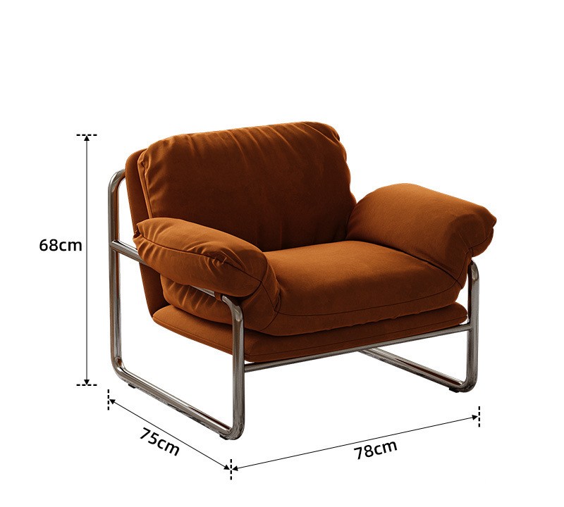 Sofa đơn khung inox bọc vải nhung hiện đại Italia SAB858 11