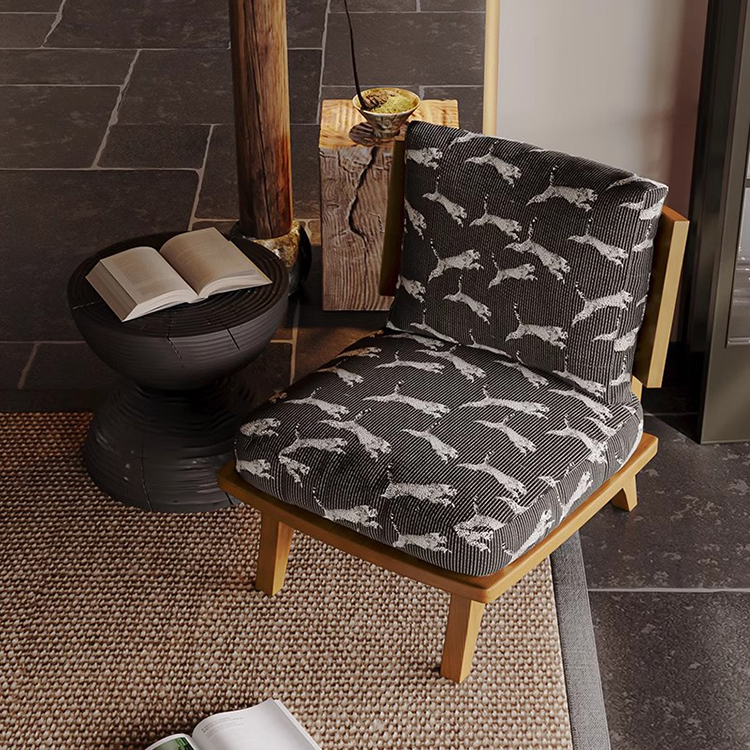 Sofa đơn phòng khách khung gỗ họa tiết con báo SAB095 8