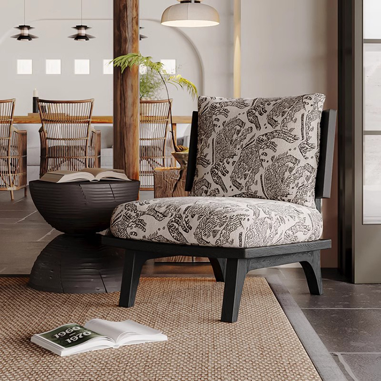 Sofa đơn phòng khách khung gỗ họa tiết con báo SAB095 12