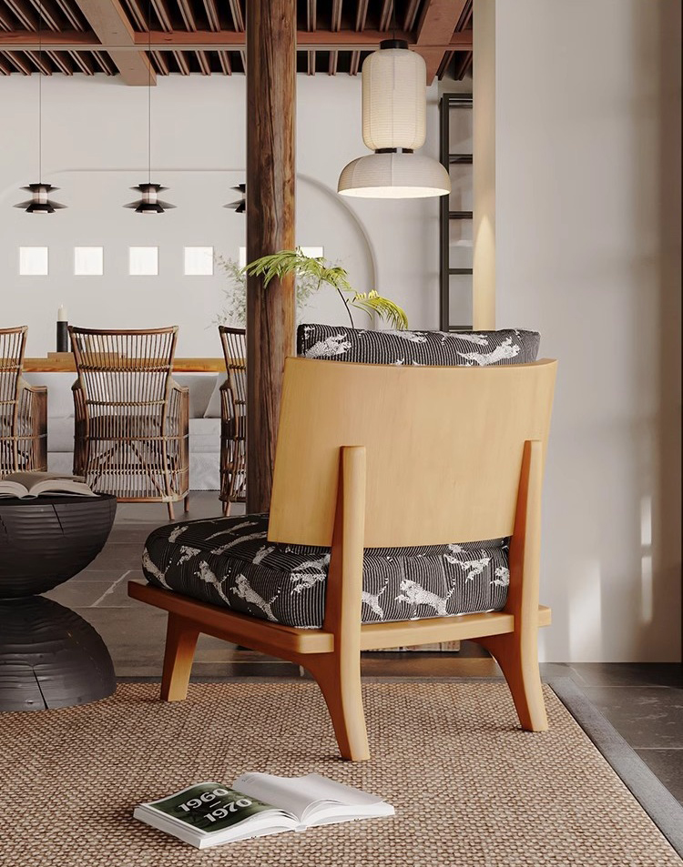 Sofa đơn phòng khách khung gỗ họa tiết con báo SAB095 10