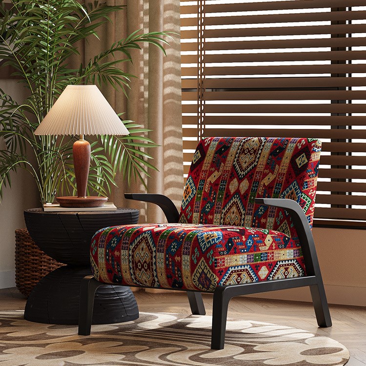 Sofa đơn vải Jacquard họa tiết thổ cẩm Wabi-Sabi SAB084 13
