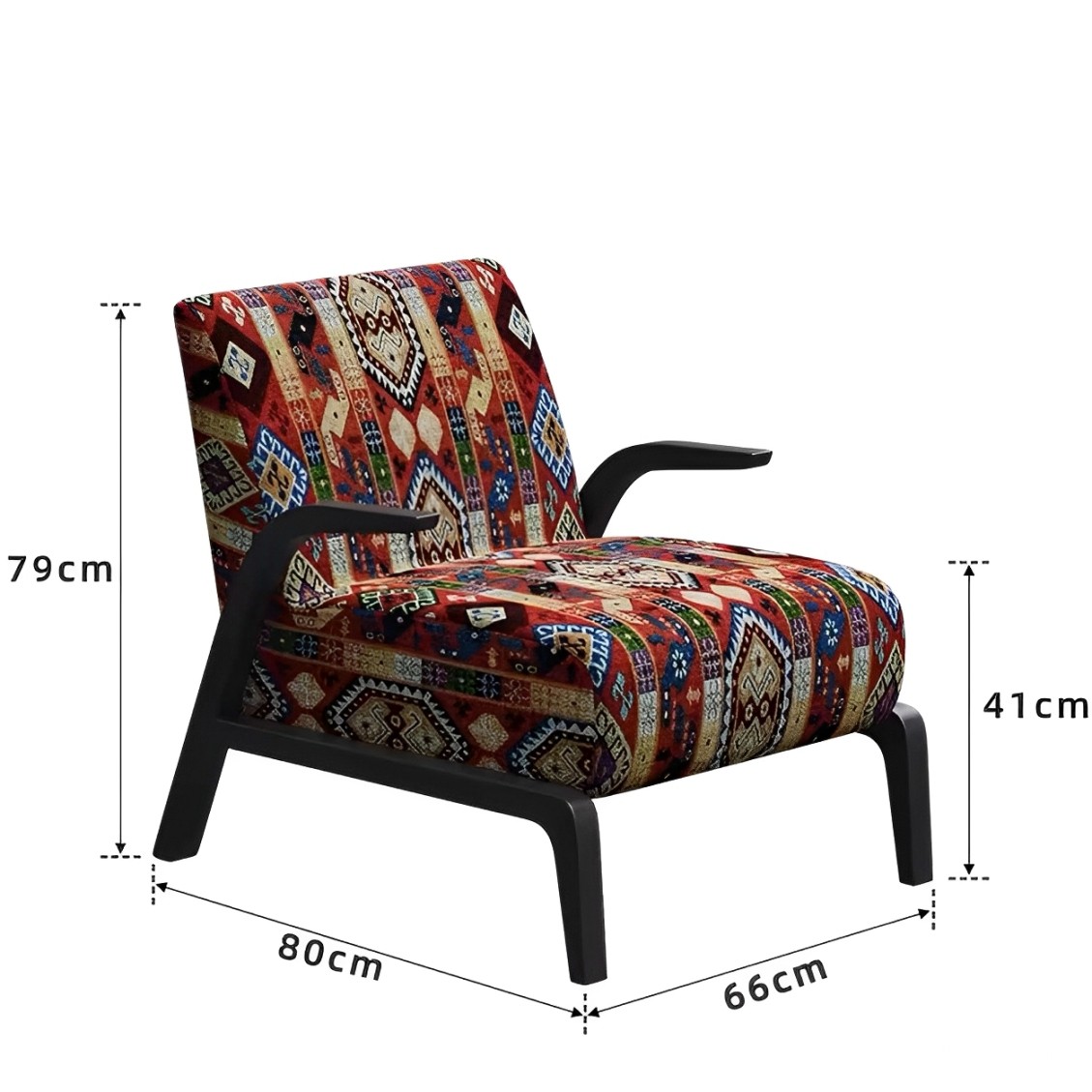 Sofa đơn vải Jacquard họa tiết thổ cẩm Wabi-Sabi SAB084 6