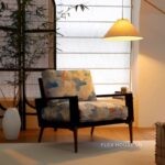 Sofa đơn vải thêu họa tiết phong cách cổ điển SAB248