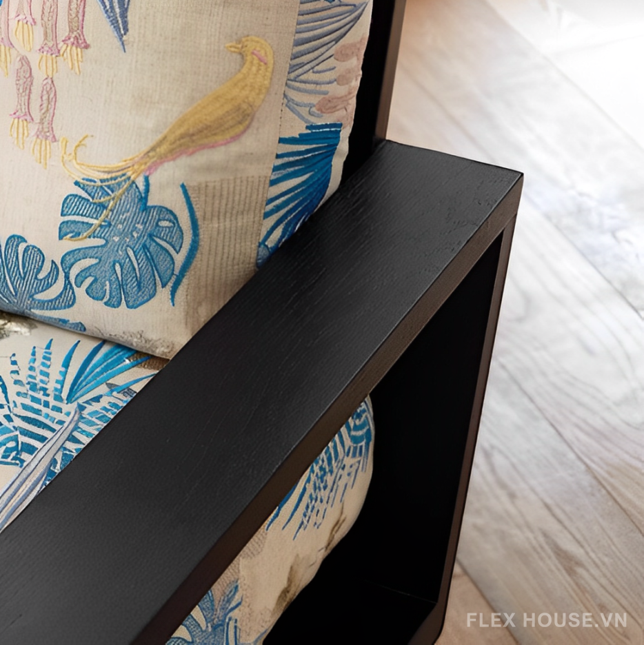 Sofa đơn vải thêu họa tiết phong cách cổ điển SAB248 10