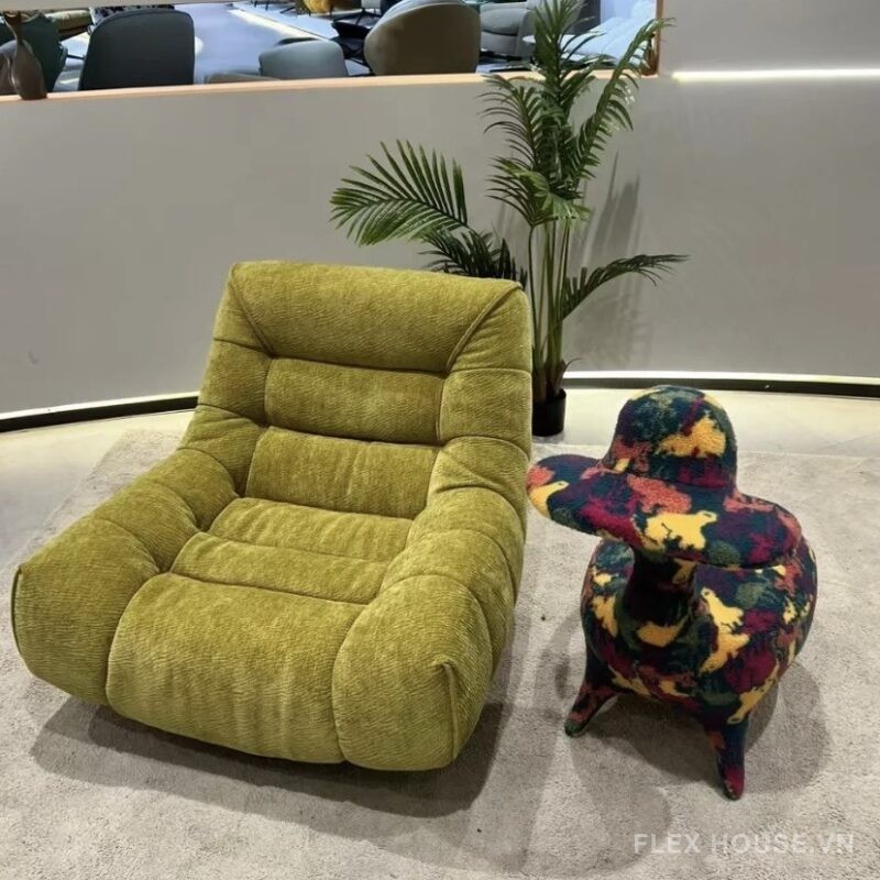 Sofa lười chân xoay vải chenille phong cách Bắc Âu FAD875 4