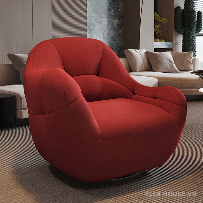 Sofa lười chân xoay vải lanh kiểu Italian sang trọng FAD271 12