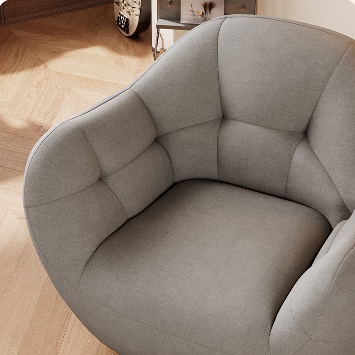 Sofa lười chân xoay vải lanh kiểu Italian sang trọng FAD271 14