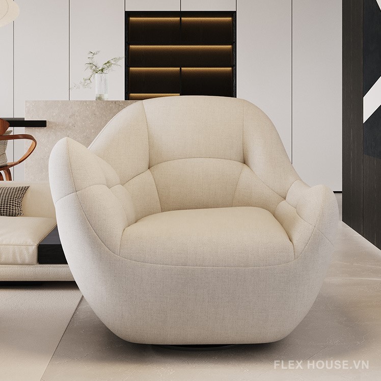 Sofa lười chân xoay vải lanh kiểu Italian sang trọng FAD271 17