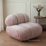 Sofa lười thư giãn vải nhung decor hình bông hoa FAD612