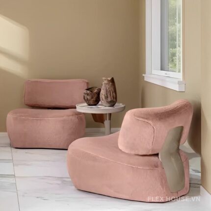 Sofa lười thư giãn vải nhung phong cách Wabi-Sabi FAD095