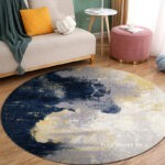 Thảm tròn decor phòng khách họa tiết nghệ thuật TWD6757