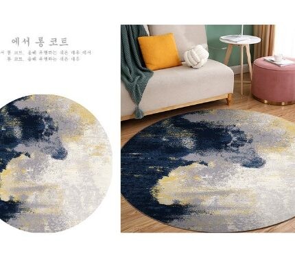 Thảm tròn decor phòng khách họa tiết nghệ thuật TWD6757(2)