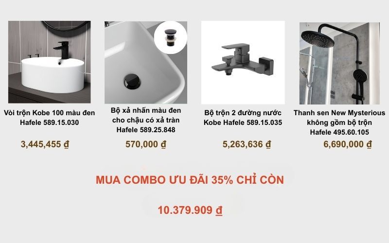 Mua Combo Thiết Bị Vệ Sinh Hafele – Nhận Ưu Đãi Lên Tới 35% 8 Combo thiết bị vệ sinh giảm sâu 35%
