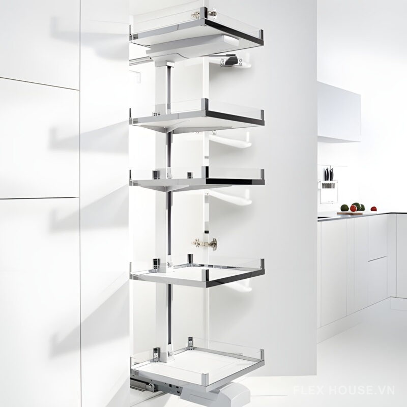 Rổ kéo Premio rộng 600mm 5 khay màu đen lắp trái Hafele 549.69.306 1