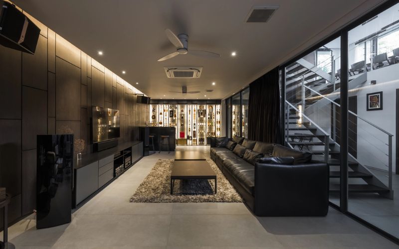 Thiết Kế Tầng Hầm Với Tủ Bảo Quản Xì Gà Cao Cấp Cho Quý Ông 2 Tủ bảo quản xì gà dành cho quý ông