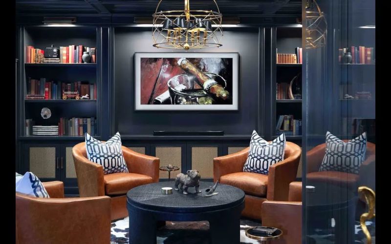 Thiết Kế Tầng Hầm Với Tủ Bảo Quản Xì Gà Cao Cấp Cho Quý Ông 16 Tủ bảo quản xì gà cho phòng lounge tầng hầm