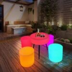 Bộ bàn ghế bar tròn đèn led giải trí ngoài trời FLF723