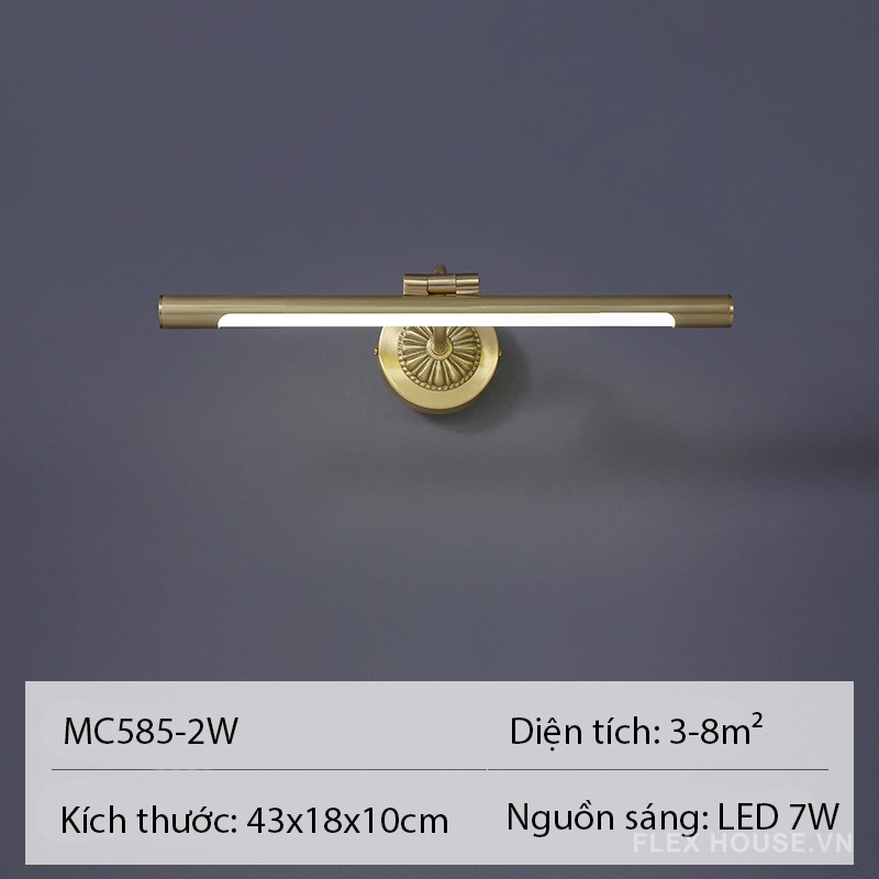 Đèn chiếu gương nhà tắm bằng đồng MC585 7