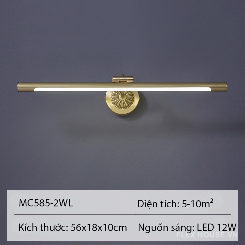 Đèn chiếu gương nhà tắm bằng đồng MC585 8