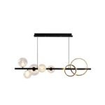 Đèn thả decor phòng bóng thuỷ tinh thân đen hiện đại TTK118