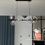 Đèn thả decor phòng bóng thuỷ tinh thân đen hiện đại TTK118 (2)