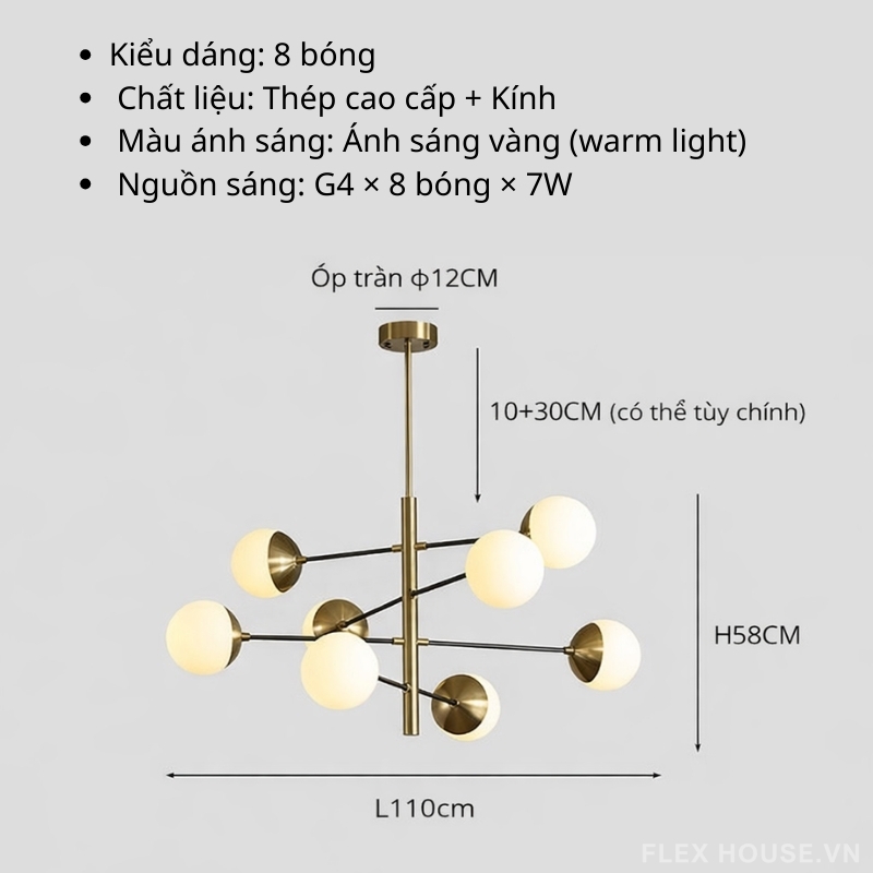 Đèn thả trần nhiều bóng phong cách Bắc Âu HX123 8 Đèn thả trần nhiều bóng phong cách Bắc Âu HX123 3