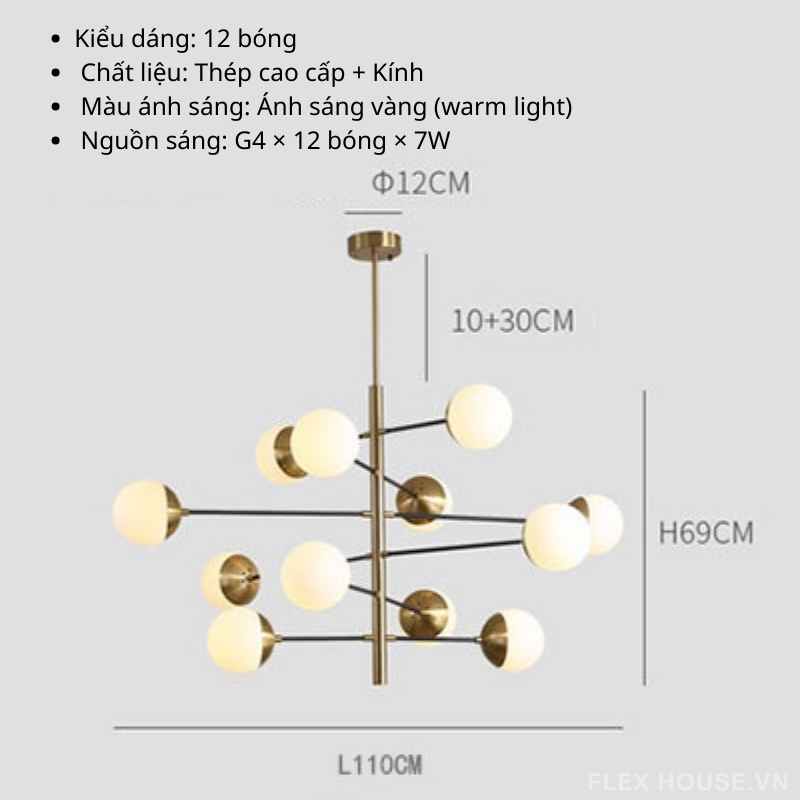 Đèn thả trần nhiều bóng phong cách Bắc Âu HX123 6 Đèn thả trần nhiều bóng phong cách Bắc Âu HX123 1