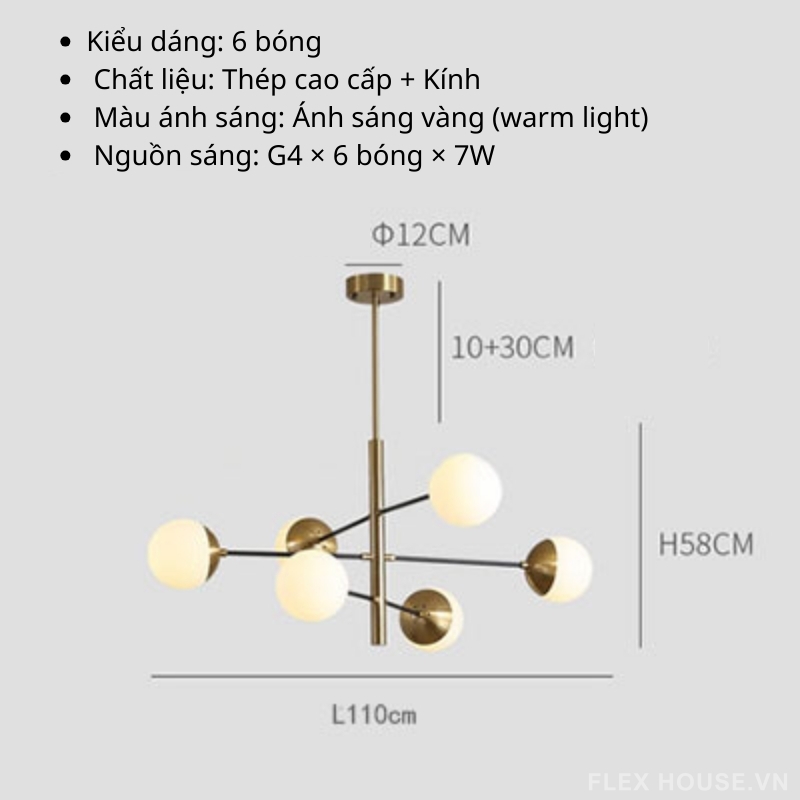 Đèn thả trần nhiều bóng phong cách Bắc Âu HX123 9 Đèn thả trần nhiều bóng phong cách Bắc Âu HX123 4