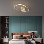 Đèn trần thiết kế vòng kép pha lê Nordic hiện đại ZHM654